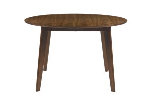 Table à manger ronde extensible finition noyer L120-150 cm LEENA