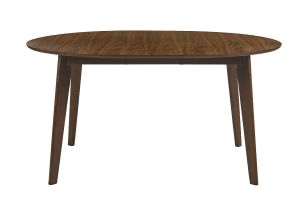 Table à manger ronde extensible finition noyer L120-150 cm LEENA