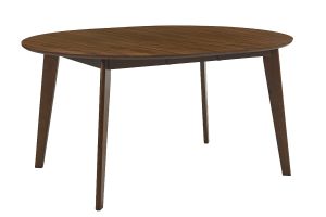 Table à manger ronde extensible finition noyer L120-150 cm LEENA