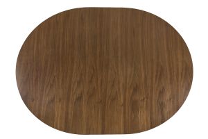 Table à manger ronde extensible finition noyer L120-150 cm LEENA