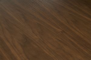 Table à manger ronde extensible finition noyer L120-150 cm LEENA