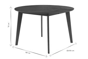Table à manger ronde extensible finition noyer L120-150 cm LEENA