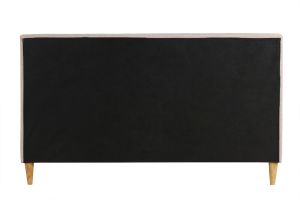 Lit 2 places 160x200 cm avec tête de lit en tissu beige LEONCE