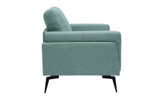 Poltrona design in tessuto grigio-verde e metallo nero MOSCO