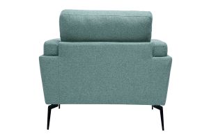 Poltrona design in tessuto grigio-verde e metallo nero MOSCO