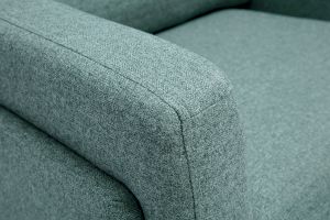 Poltrona design in tessuto grigio-verde e metallo nero MOSCO