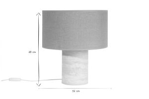 Lampe à poser design effet travertin et abat-jour en lin H37 cm SEMA