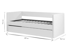 Letto estraibile bianco 90x190 cm ELIE