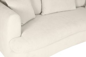 Canapé convertible déhoussable 3-4 places design haricot en tissu effet velours beige clair SACHA