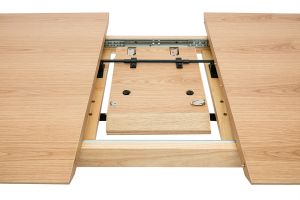 Table extensible rallonges intégrées rectangulaire en bois clair chêne L140-170 cm ANK