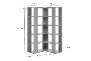 Bibliothèque étagère d'angle finition bois clair chêne L95 cm MUSSO