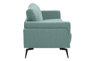 Canapé design 3 places en tissu vert de gris et métal noir MOSCO