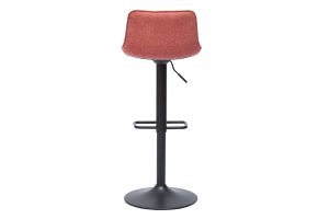 Tabourets de bar réglables pivotants 360° en tissu effet velours texturé terracotta et métal noir (lot de 2) BOOST