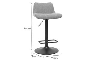 Tabourets de bar réglables pivotants 360° en tissu effet velours texturé terracotta et métal noir (lot de 2) BOOST