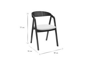 Chaises vintage empilables en bois teinté noyer et tissu effet laine bouclée blanc (lot de 2) LOVA