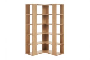 Bibliothèque étagère d'angle finition bois clair chêne L95 cm MUSSO
