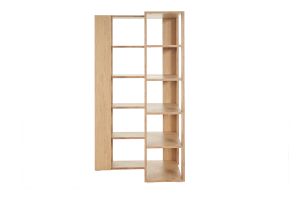 Bibliothèque étagère d'angle finition bois clair chêne L95 cm MUSSO