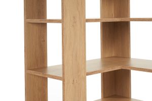 Bibliothèque étagère d'angle finition bois clair chêne L95 cm MUSSO