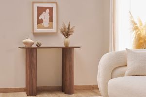 Console design en bois foncé L100 cm FOLEEN