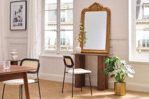 Console design en bois foncé L100 cm FOLEEN