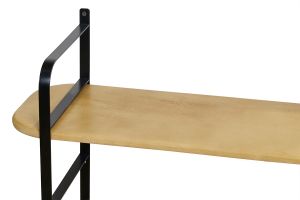 Étagère murale en bois manguier massif et métal noir L122 cm AKINA