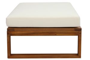 Salon de jardin d'angle 6-8 places en bois massif avec coussins déhoussables beige naturel SALSA