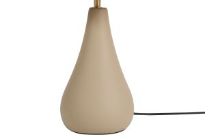 Lampe à poser taupe en céramique mate et abat-jour en raphia H49 cm PYRUS