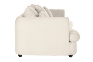 Canapé convertible déhoussable 3-4 places design haricot en tissu effet velours beige clair SACHA