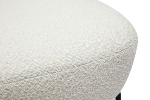 Fauteuil en tissu effet laine bouclée blanc et métal noir BELEY