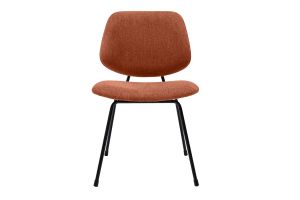 Chaises design en tissu effet velours terre brûlée et métal noir (lot de 2) BARNET