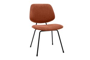 Chaises design en tissu effet velours terre brûlée et métal noir (lot de 2) BARNET