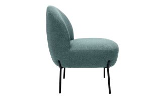 Fauteuil en tissu vert de gris et métal noir BELEY
