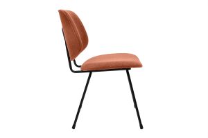 Chaises design en tissu effet velours terre brûlée et métal noir (lot de 2) BARNET