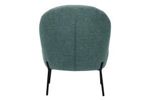 Fauteuil en tissu vert de gris et métal noir BELEY