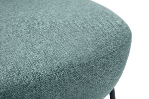 Fauteuil en tissu vert de gris et métal noir BELEY