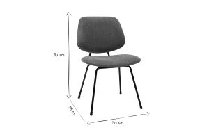 Chaises design en tissu effet velours terre brûlée et métal noir (lot de 2) BARNET