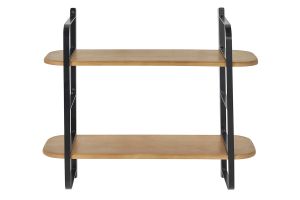 Mensola murale in legno massello di mango e metallo nero L70 cm AKINA