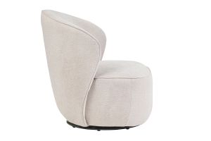 Fauteuil design pivotant en tissu effet velours texturé beige AMBER