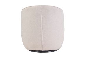 Fauteuil design pivotant en tissu effet velours texturé beige AMBER