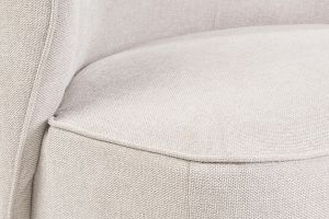 Fauteuil design pivotant en tissu effet velours texturé beige AMBER