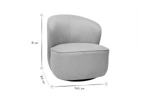 Fauteuil design pivotant en tissu effet velours texturé beige AMBER