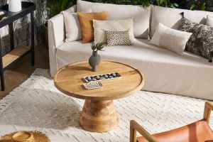 Table basse ronde en bois massif D80 cm MATERA