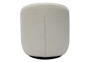 Fauteuil design pivotant en tissu effet laine bouclée blanc AMBER