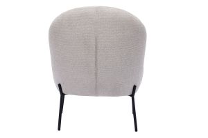 Fauteuil en tissu effet velours texturé beige et métal noir BELEY