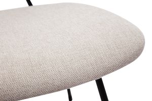 Chaises design en tissu effet velours texturé beige et métal noir (lot de 2) BARNET