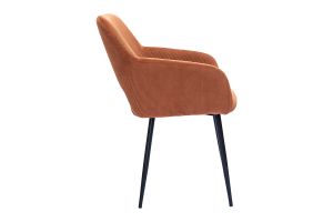 Chaises en tissu velours côtelé terre brûlée et métal noir (lot de 2) LAURETTE