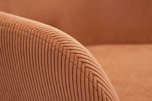 Chaises en tissu velours côtelé terre brûlée et métal noir (lot de 2) LAURETTE