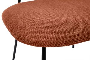 Chaises design en tissu effet velours terre brûlée et métal noir (lot de 2) BARNET
