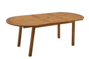 Table de jardin extensible rallonges intégrées en bois massif L160-210 cm MAYEL