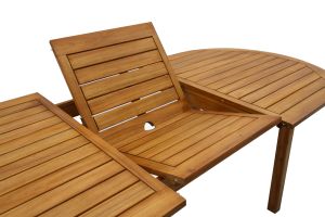 Table de jardin extensible rallonges intégrées en bois massif L160-210 cm MAYEL